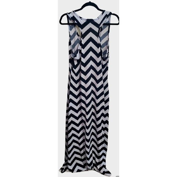 Faded Glory Women's Dress Black And White Striped Size L Pre-Owned - Picture 2 of 3